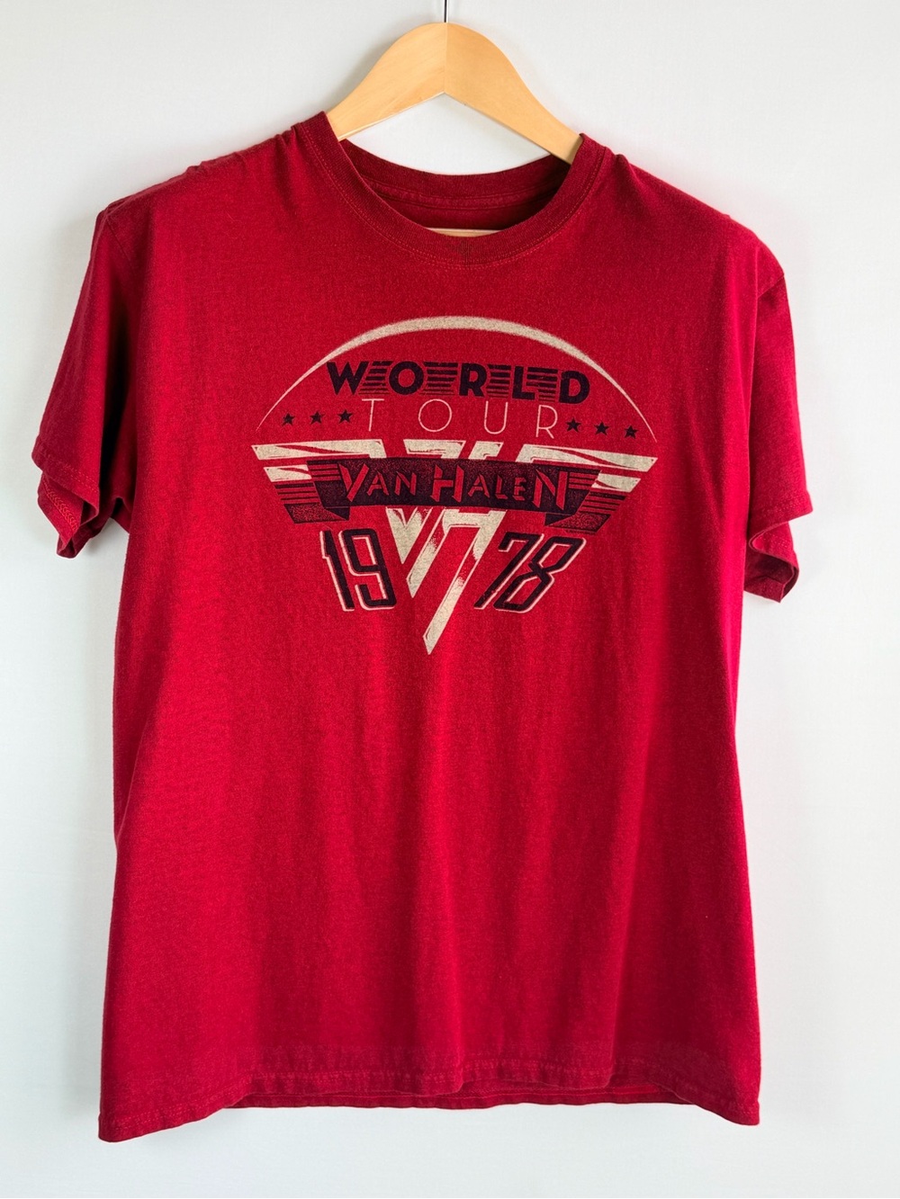 Van Halen World Tour 1978 Red Graphic Band T Shirt Size Large